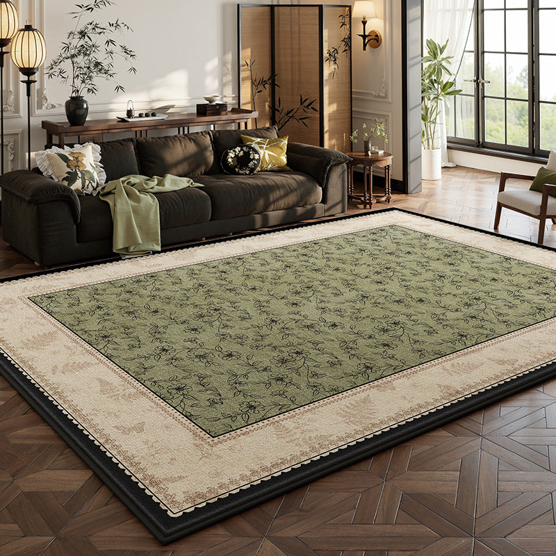 Carpet living room green persian style coffee table soundproof floor mat large area full medieval style waterproof carpet bedroom