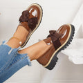 spring new bowknot british style leather shoes women's plus size cross-border export thick-soled loafers wholesale