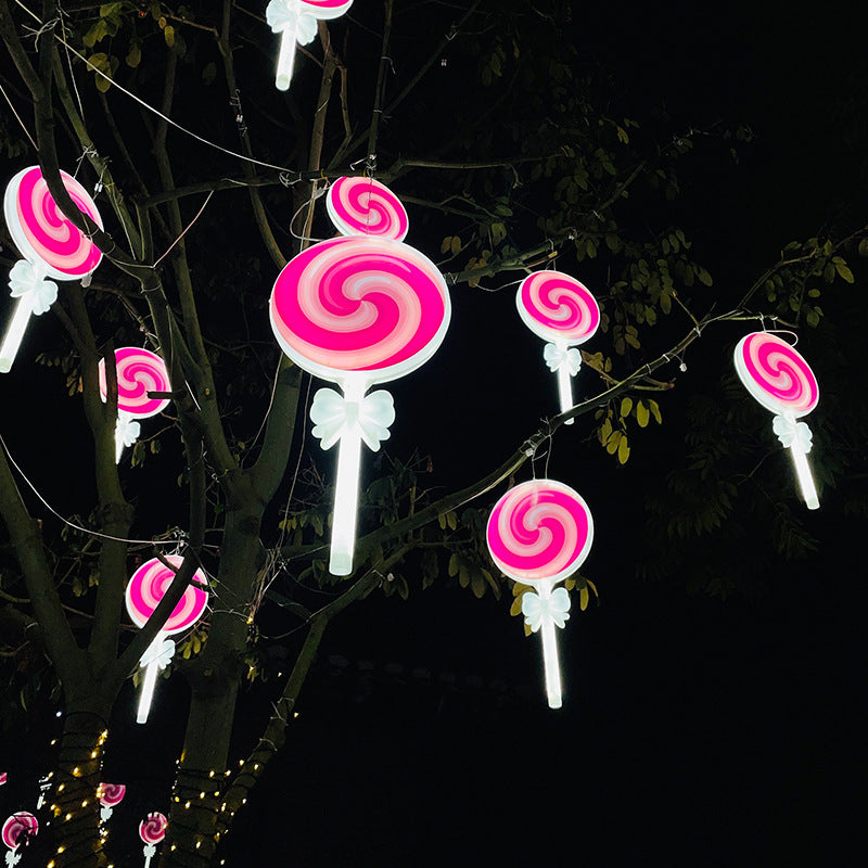 LED rattan ball 3D lucky bag flat panel lucky bag star light outdoor waterproof project bright hanging tree street lighting decorative light