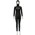European and american style cross-border  autumn fashion sexy glitter backless high neck long sleeve slim fit hooded jumpsuit wholesale