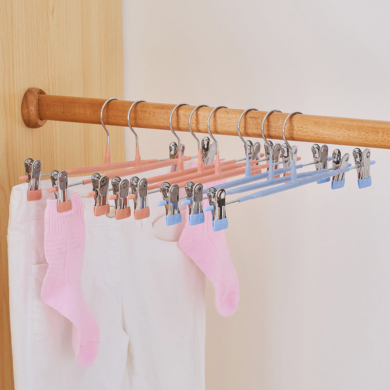 Pants rack clip, pants clip, hanger, pants storage and drying artifact, household seamless non-slip jk hanger, stainless steel skirt clip.