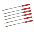 Stainless steel barbecue skewers for home barbecue steel skewers northeastern large oil edge commercial large skewers barbecue large wooden handle flat skewers