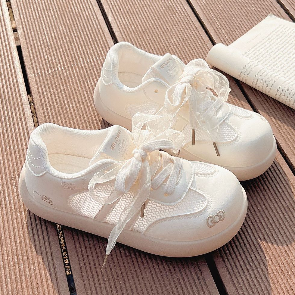 Summer breathable mesh white shoesgirlnew arrival look with skirt girl bread shoes easiest for matchcasual german training shoes