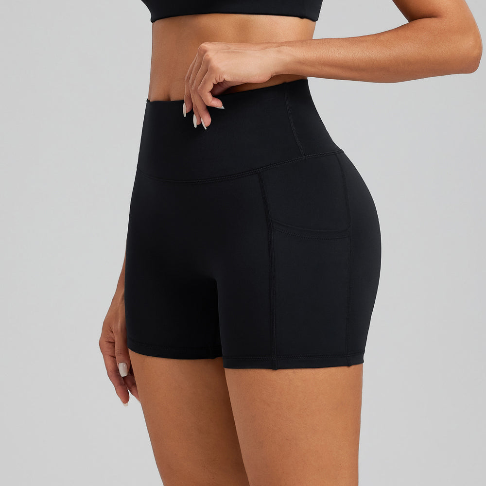 pocket high-waisted yoga shorts - stretchy, breathable, quick-drying athletic shorts for women - direct from the source factory, customizable fitness pants