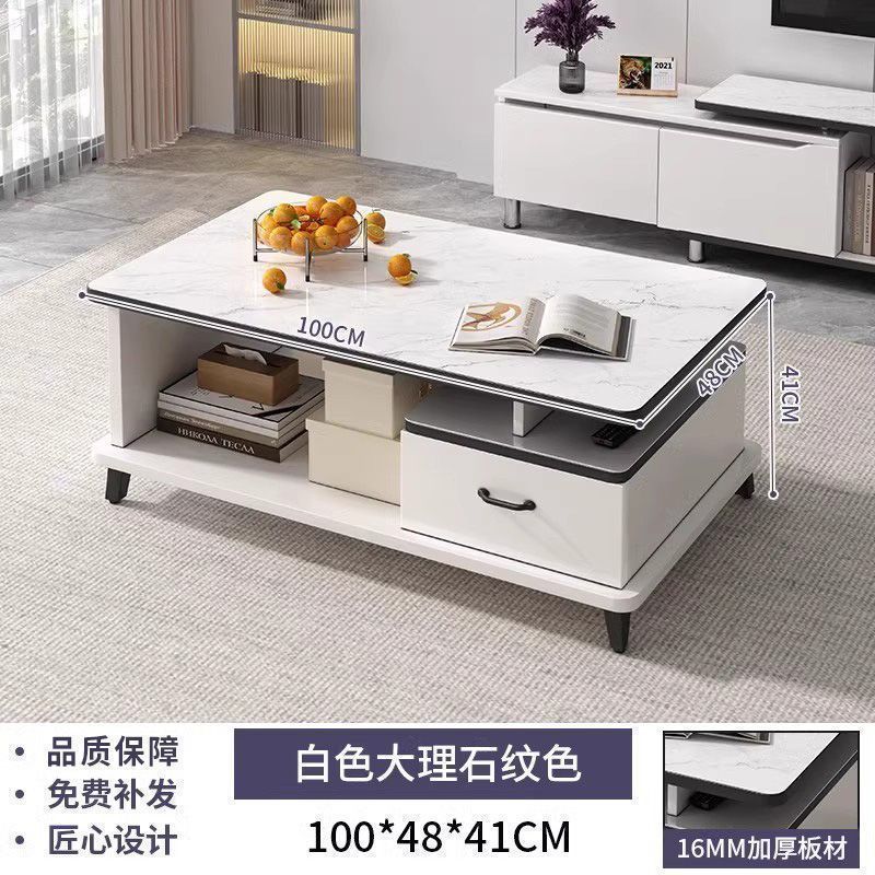 Modern minimalist tv stand for living room, compact home, floor-standing extendable 2025 new style coffee table and tv cabinet combination
