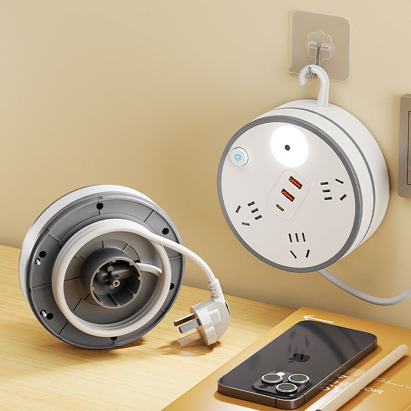 Multifunctional retractable cord plug multi-hole cord board plug strip storage socket for homeusb plug-in board usb wiring board