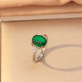 Tz8301 silver emerald ring