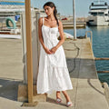 autumn european and american  cross-border e-commerce women's new solid color sleeveless bandeau backless camisole dress
