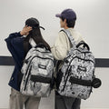New large capacity backpack - perfect for high school, college, and university students. casual printed backpack with color blocking design, ideal for business trips and travel