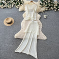 Lazy style cut outknitting skirt two-piece set women's summersense of design silmslimming lookclassy sense work clothingsuit