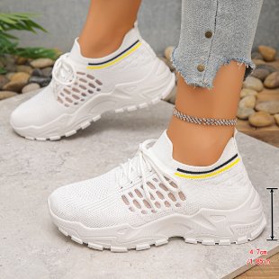 autumn new plus size chunky platform flyknit sneakers for women, export/cross-border trade, sizes 36-43. rush orders accepted. half size increments available