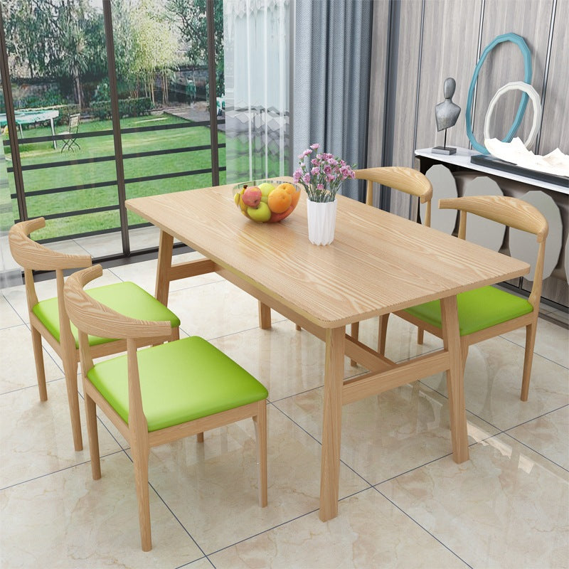 Dining table and chair combination, multi-functional breakfast shop, one table and four chairs, economical rental room dining table, casual rectangular dining table