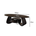 Black base [pure black rock slab] single coffee table