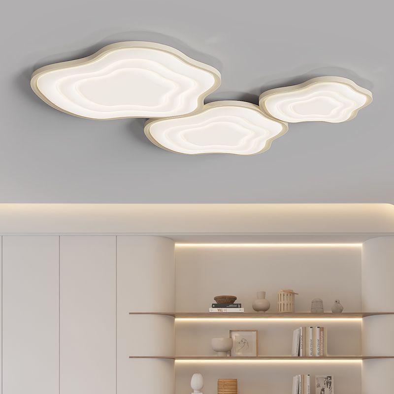 Wabi Sand Cream Wind Walnut Pattern Ceiling Light Medium Ancient Living Room Light Cloud Bedroom Room Eye Protection Light Hall Light