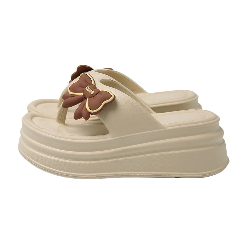 New fashionable casual soft sole height increasing non-slip odor-resistant spring/summer new versatile butterfly beach flip-flops