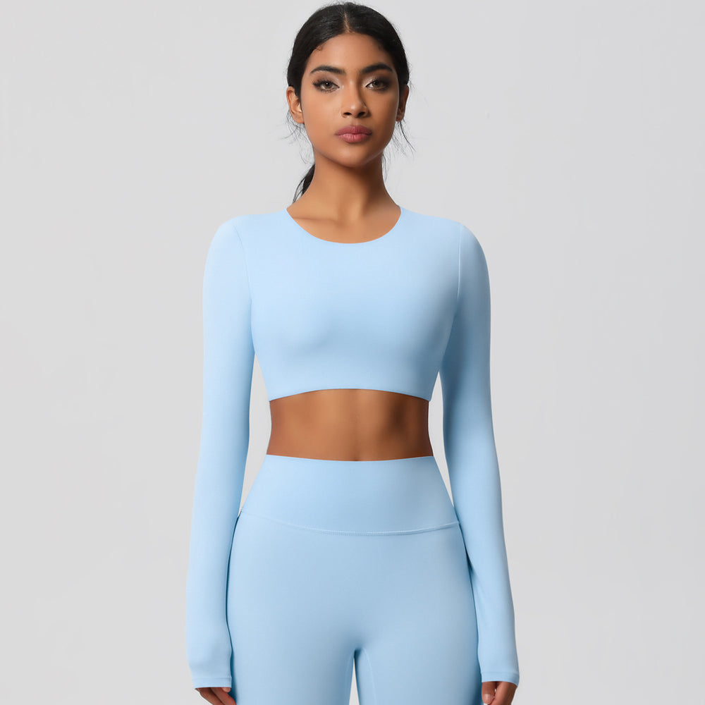 New women's barely-there outdoor running long sleeve t-shirt - compression fit, brushed yoga top, quick-dry, breathable activewear for sports and fitness