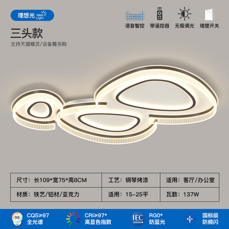 Living room ceiling light modern simple atmosphere creative pebble shape full spectrum lighting whole house package combination