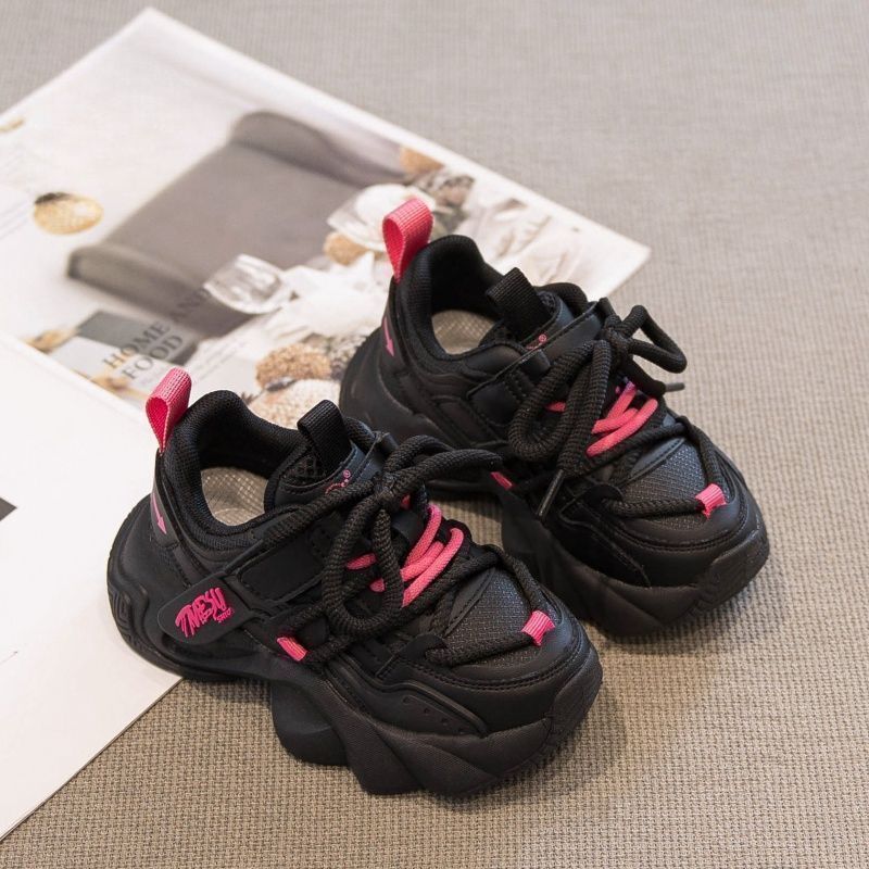 Girls' chunky sneakers - new  spring/autumn collection - kids' shoes - spring black athletic shoes - baby spring/summer casual shoes