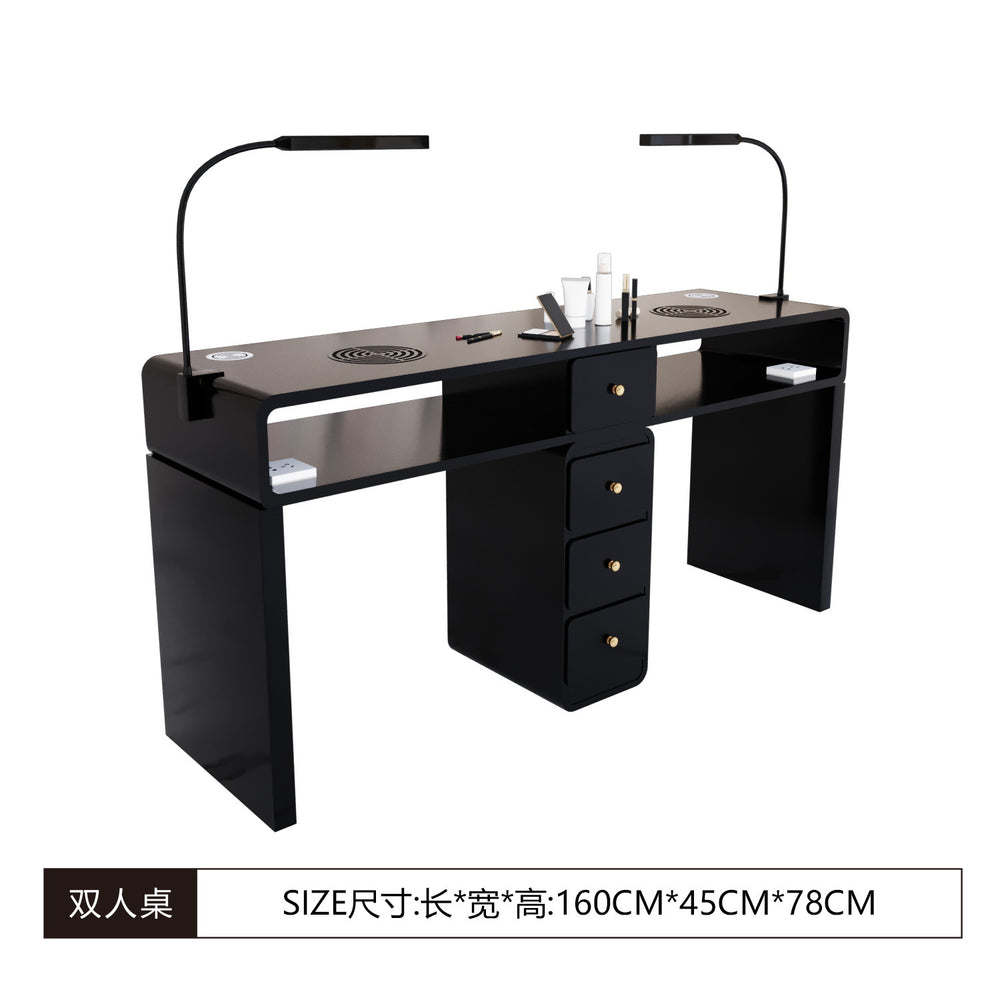 New arrival marble widened 45 porcelain surface manicure table and chair suit economical single and double multi-functional odor-free carbon steel paint