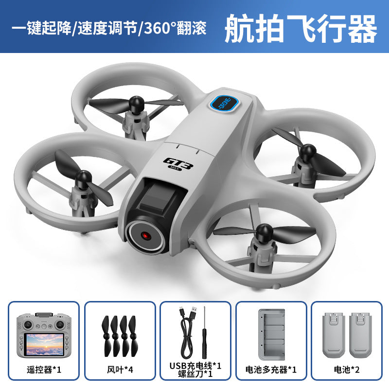 Gt3mini drone with 4.3inch screen control, optical flow positioning, hd image transmission, dual lens, and extended flight time