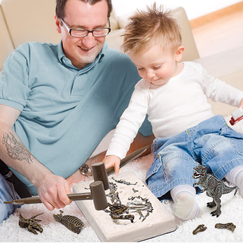 Kidsartificial dinosaur archaeological fossil toy educational excavation animal soft skeleton model patchwork boy tyrannosaurus rex
