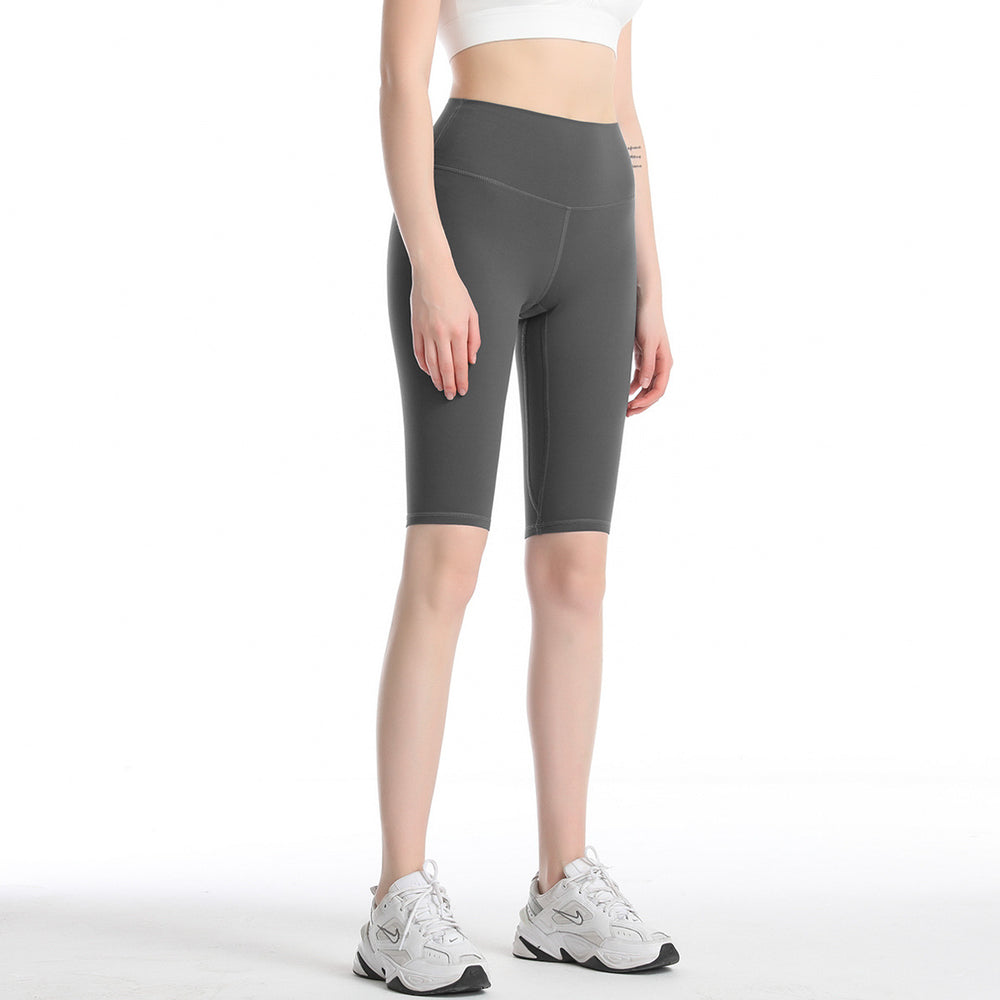 Clearance double-sided brushed naked feeling fitness pants yoga clothes high waist tight sports half length pants yoga shorts women