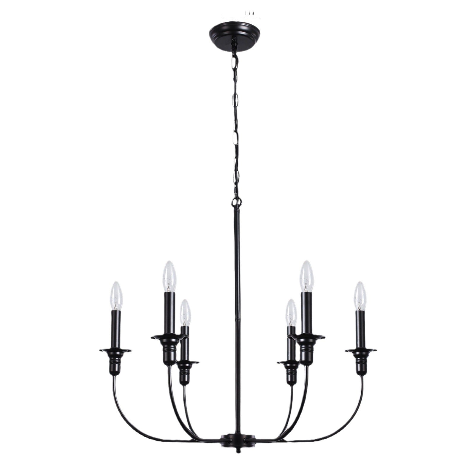 Cross-border  American retro chandelier, American country 6 heads 8 heads black gold wrought iron lamps