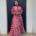 European and american women's clothing  autumn new collection: sweet and fresh printed stand collar lantern sleeve high-waisted a-line shirt dress