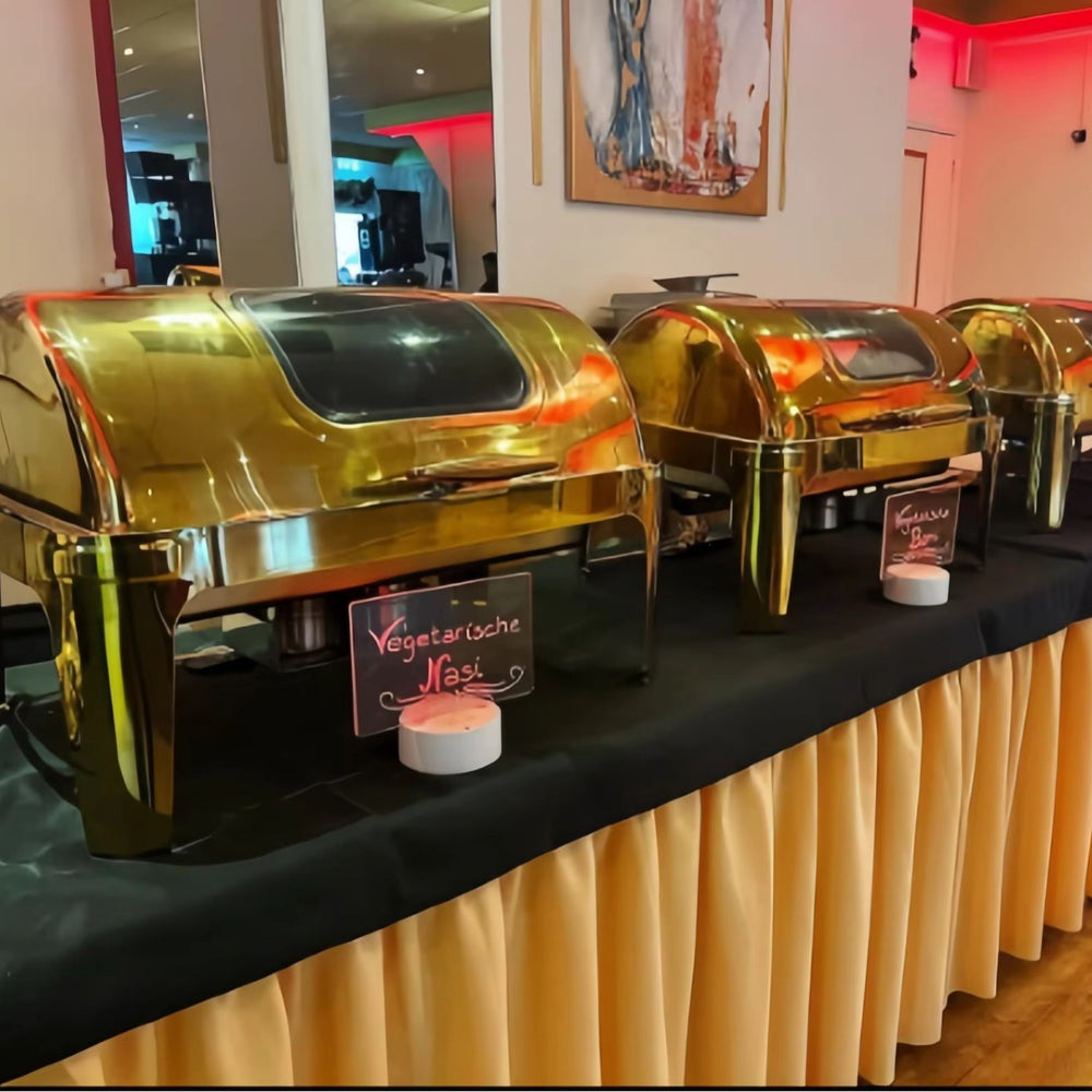 Gold-plated stainless steel buffet warming cabinet - commercial warming oven for hotel breakfast buffets
