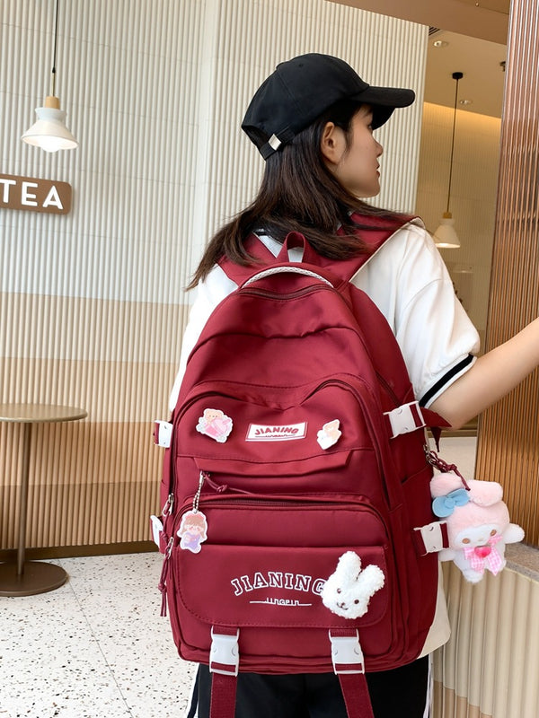 Wholesale new backpack, stylish atmosphere simple Korean version large capacity junior high school students backpack large