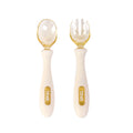 Babycare elephant training fork and spoon set - ppsu twistable spoons and forks for babies and toddlers - children's tableware