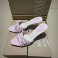 Za2024 summer new bowknot decorated high heel slingback sandals - women's outerwear