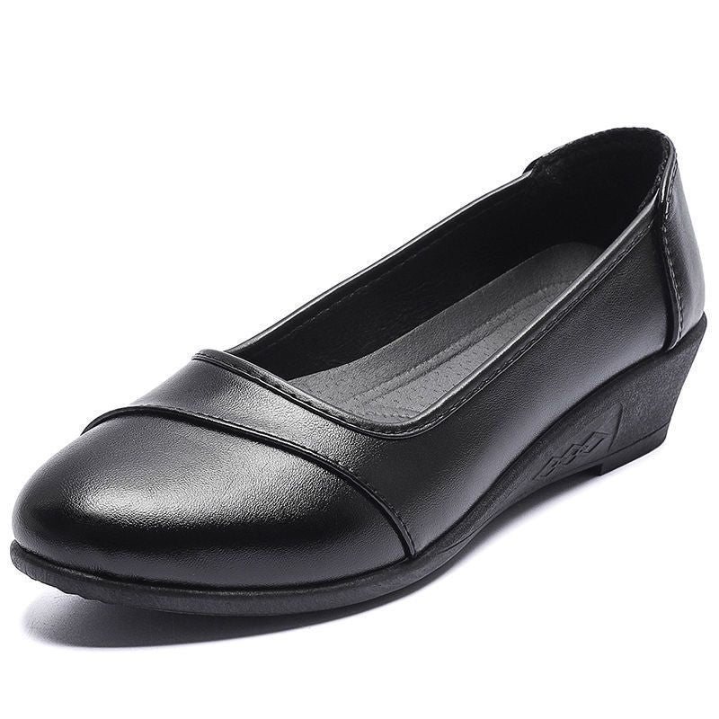 Soft leather loafers - women's work shoes - new slip-on comfort shoes for middle-aged women