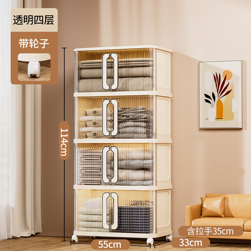 Multi-layer baby wardrobe Thickened baby storage cabinet Household snack sorting box Clothes storage Folding storage cabinet