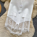 spring new lace trim v-neck sleeveless tank top - women's summer commute style slimming design vest