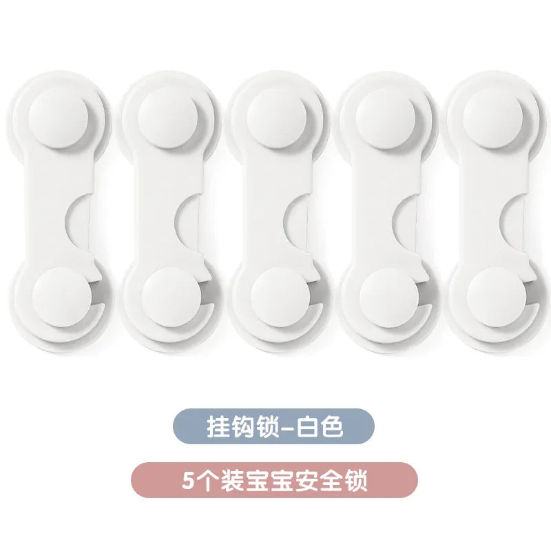 Wholesale double-lock child safety drawer locks - anti-pinch hand protection strips for baby safety - childproof door lock buckles & hook locks