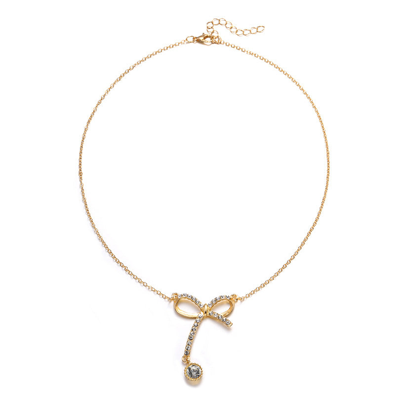 Wholesale luxury necklace fashion cross-border jewelry women's personalized alloy diamond ball minimalist versatile autumn and winter sweater necklace