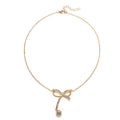 Wholesale luxury necklace fashion cross-border jewelry women's personalized alloy diamond ball minimalist versatile autumn and winter sweater necklace