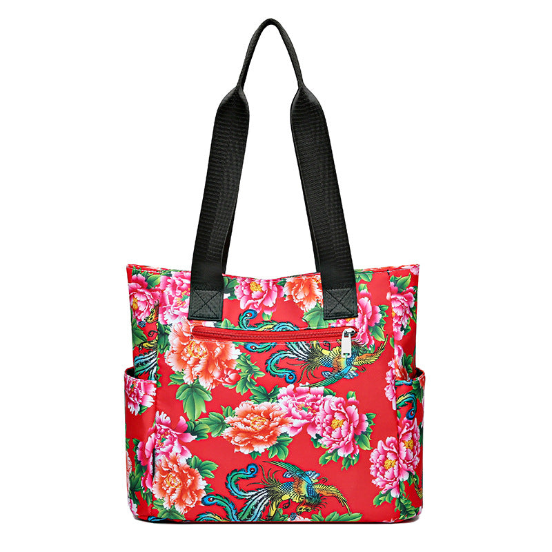 New arrival ethnic style northeastern large flower bag satchel bag fashioneasiest for match shoulder bag large capacity tote bag work clothing bag