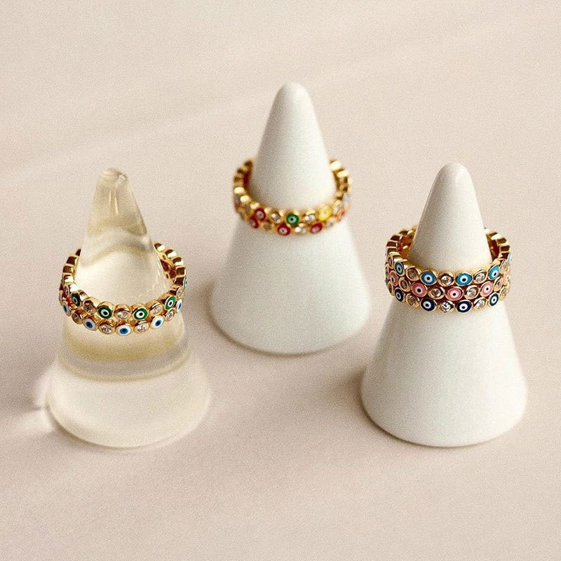 Ring set wholesale cross-border niche high-end gold-plated diamond closed hand jewelry women's light luxury exaggerated accessories finger ring