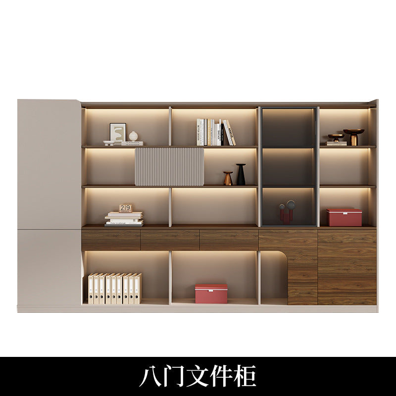 Office minimalist modern file cabinet wooden document financial records small cabinet low cabinet panel drawer style