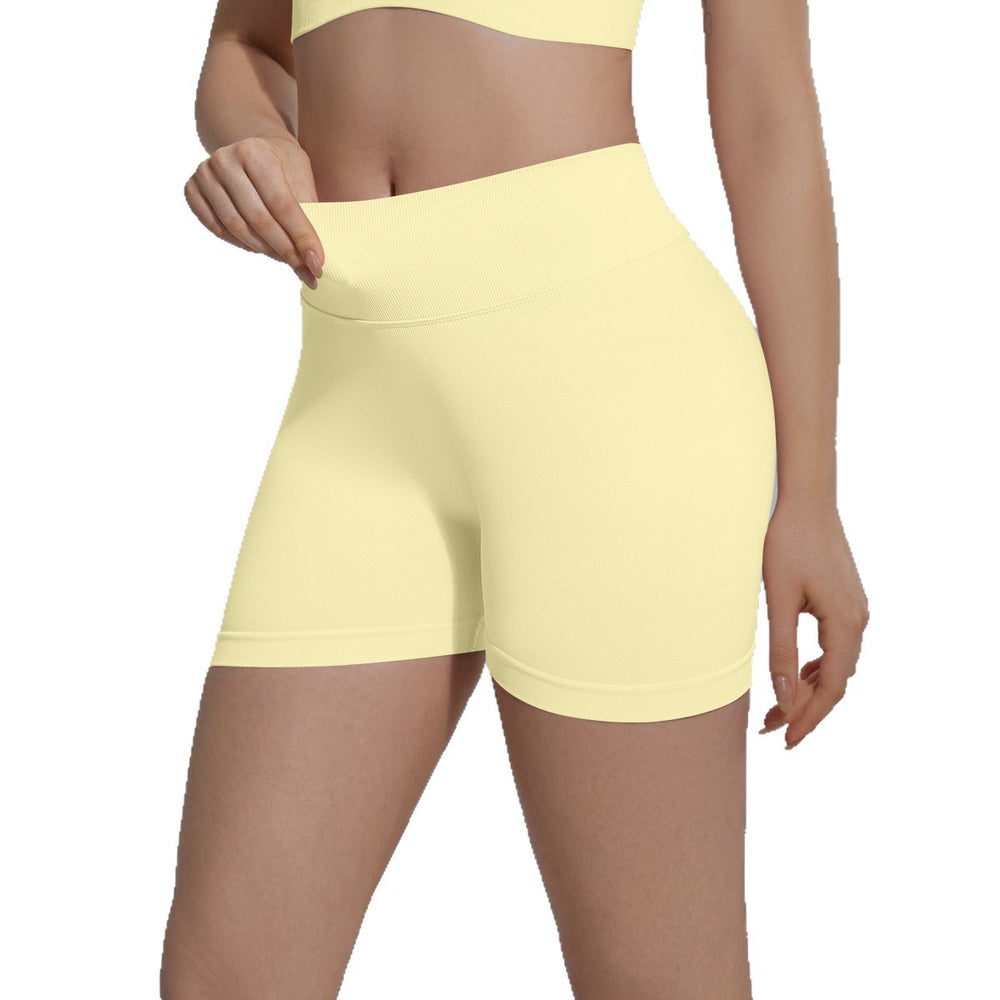 New seamless v-waist yoga shorts - quick-dry, tight-fit, peach lift workout shorts for outdoor running and fitness