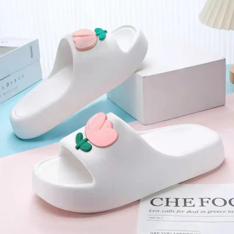 2026 new women's summer slippers - cloud-like comfort, soft sole, casual home wear, thick-soled one-strap slides for bathroom use