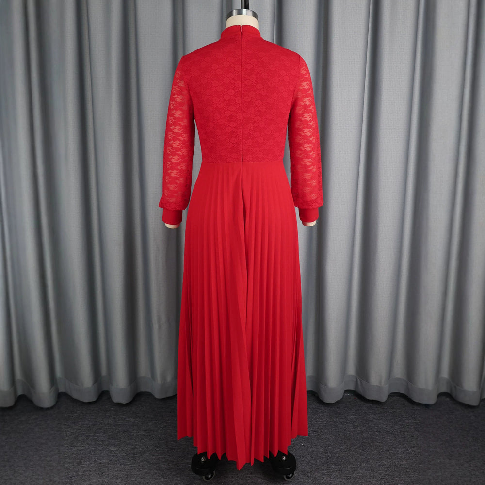 elegancebowslacesee-through long sleevesdress waist a-line pleated party evening dress dress