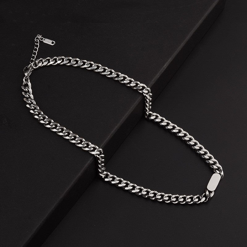 Jackson wang's same titanium steel cuban necklace cross-border fashion men's trendy brand clavicle chain accessories necklace stainless steel jewelry