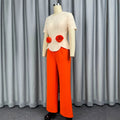 New arrivalpatchworkcontrast color jumpsuit lotus leaf hem stereo flower slimming lookstraight-leg jumpsuit jumpsuits