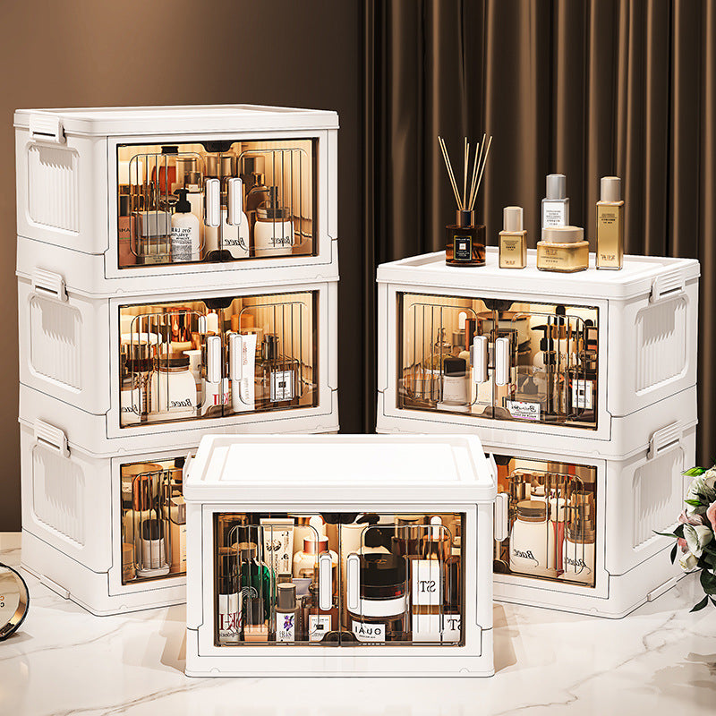 33-75 Plastic cosmetics cabinet storage storage box, folding transparent storage cabinet finishing multi-layer, starting from one piece for approval