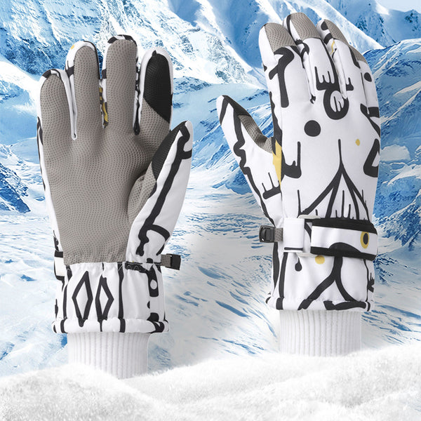 Ski gloves women's winter warm sports gloves windproof and non-slip touchscreen bicycle riding gloves