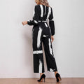 cross-border code new arrival  women's original elegantcasualtie back waist jumpsuit