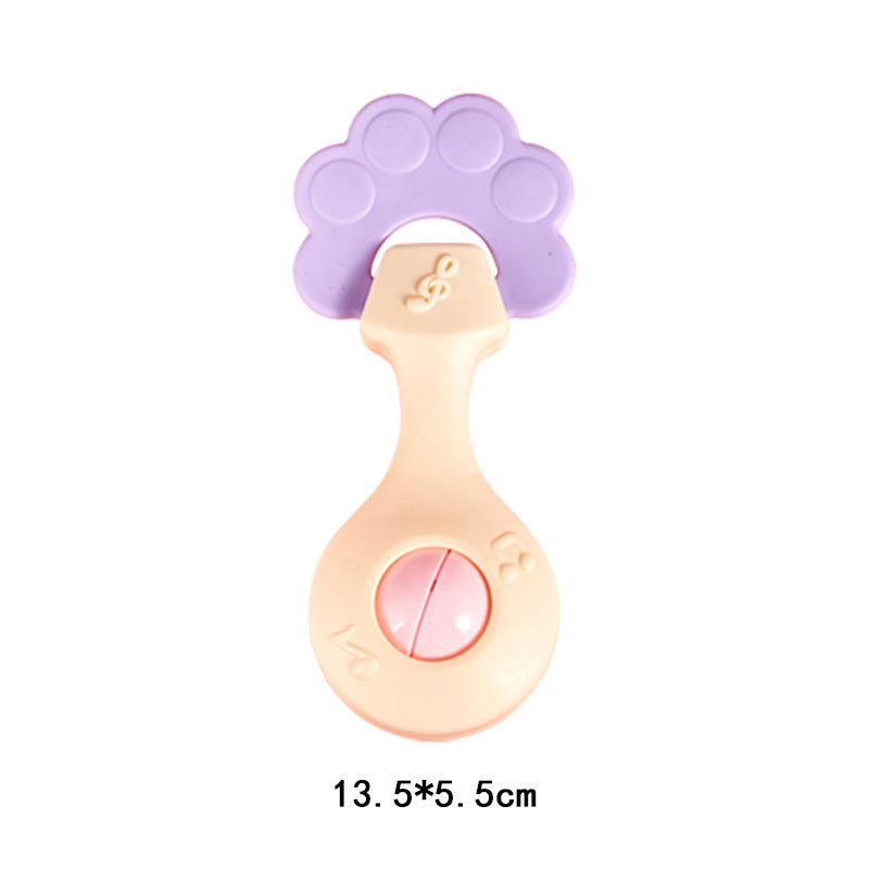 Cross-border  export baby hand rattle toy can bite tooth glue grinding teeth 0-1 year old early education puzzle hand ball